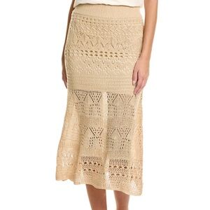 Fate Cream Pontelle Open Knit Skirt